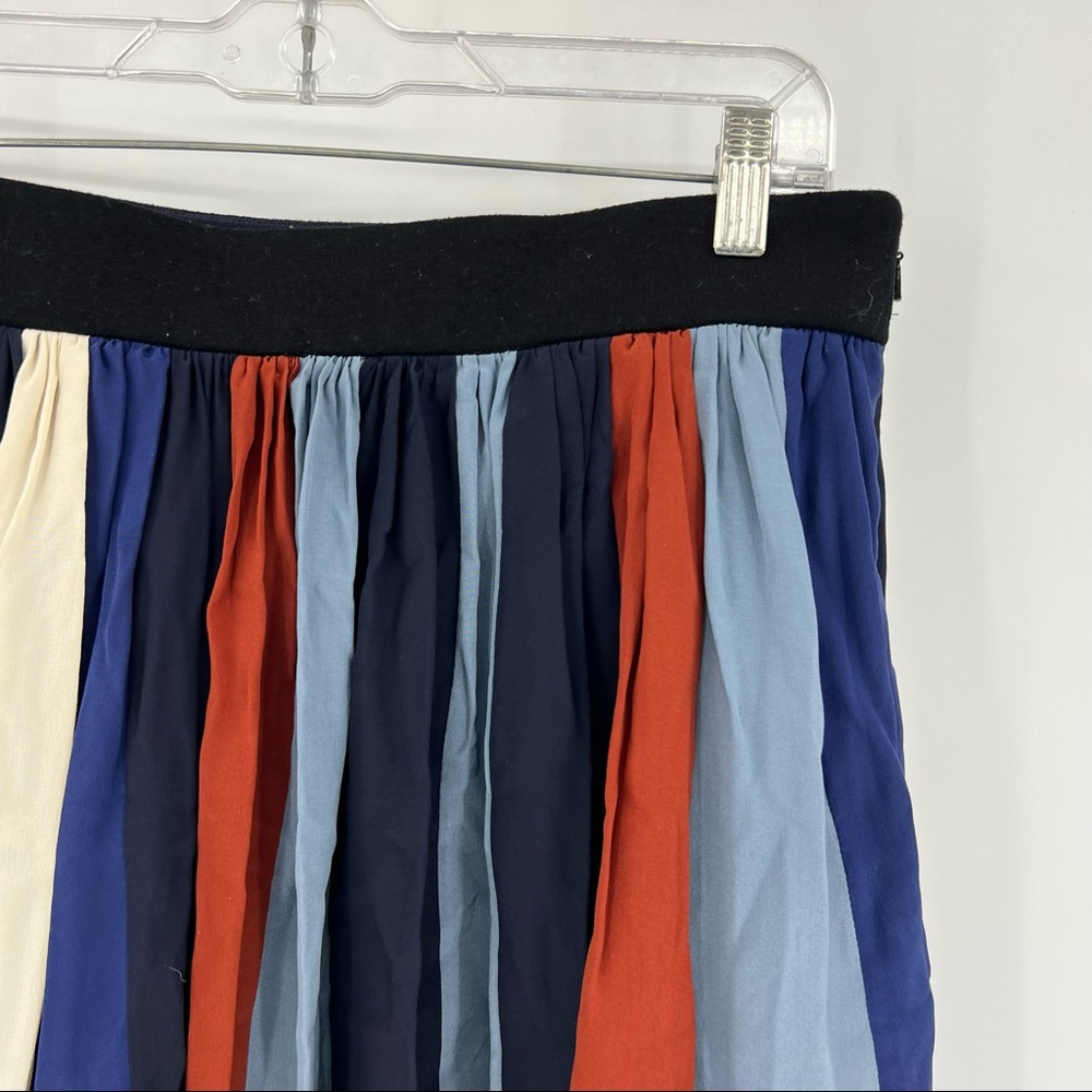 Chloe Striped Wool Pleated Silk Striped Skirt 36 - Picture 3 of 11